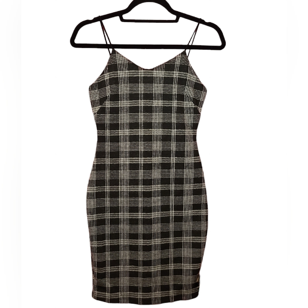 Bodycon Dress NWOT, M, Plaid